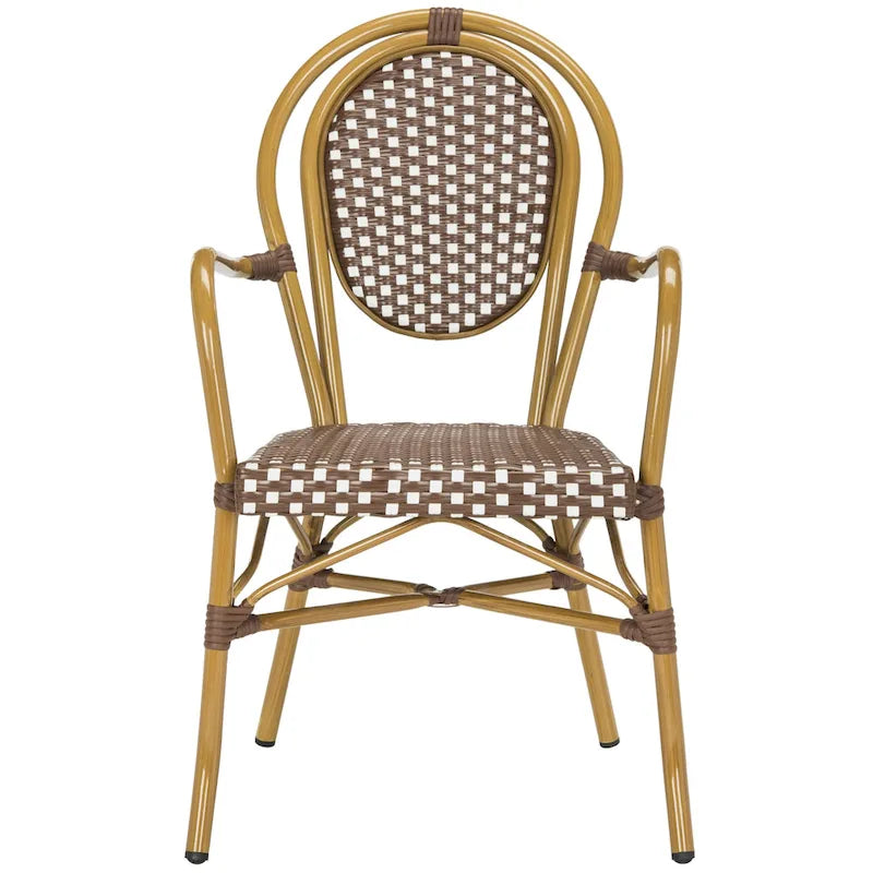 SAFAVIEH Rosen Parisian Bistro Stacking Grey Arm Chair (Set of 2) - 20W x 24D x 35H