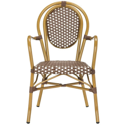 SAFAVIEH Rosen Parisian Bistro Stacking Grey Arm Chair (Set of 2) - 20W x 24D x 35H