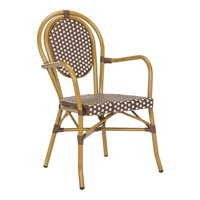 SAFAVIEH Rosen Parisian Bistro Stacking Grey Arm Chair (Set of 2) - 20W x 24D x 35H