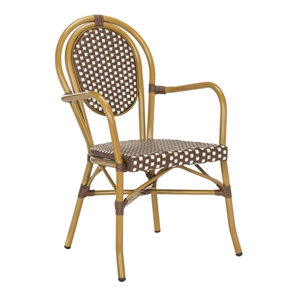 SAFAVIEH Rosen Parisian Bistro Stacking Grey Arm Chair (Set of 2) - 20W x 24D x 35H
