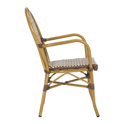 SAFAVIEH Rosen Parisian Bistro Stacking Grey Arm Chair (Set of 2) - 20W x 24D x 35H