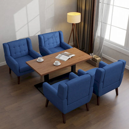 Set of 4 Accent Chairs Cotton Armchair for Living Room