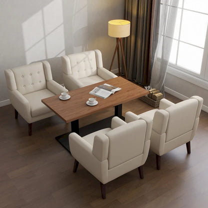 Set of 4 Accent Chairs Cotton Armchair for Living Room