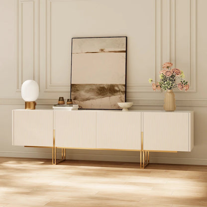 78.7  TV Stand, Entertainment Center with Faux Marble Top