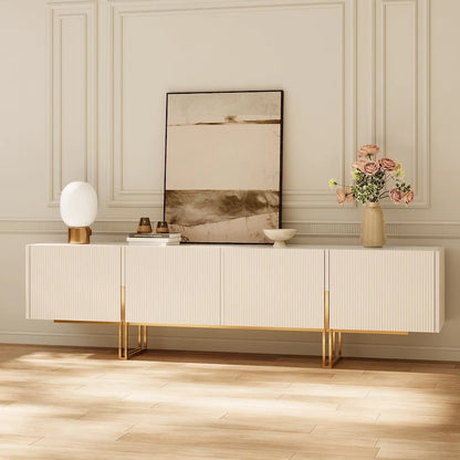 78.7  TV Stand, Entertainment Center with Faux Marble Top