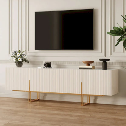 78.7  TV Stand, Entertainment Center with Faux Marble Top