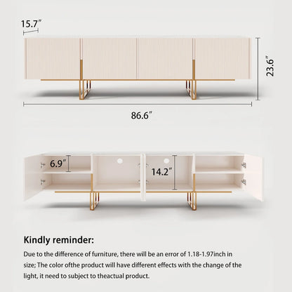 78.7  TV Stand, Entertainment Center with Faux Marble Top