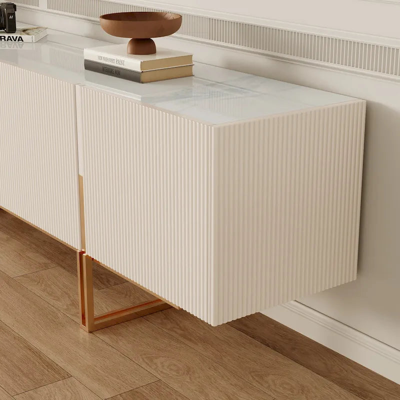 78.7  TV Stand, Entertainment Center with Faux Marble Top