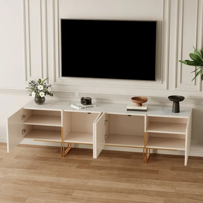 78.7  TV Stand, Entertainment Center with Faux Marble Top
