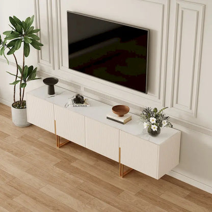 78.7  TV Stand, Entertainment Center with Faux Marble Top