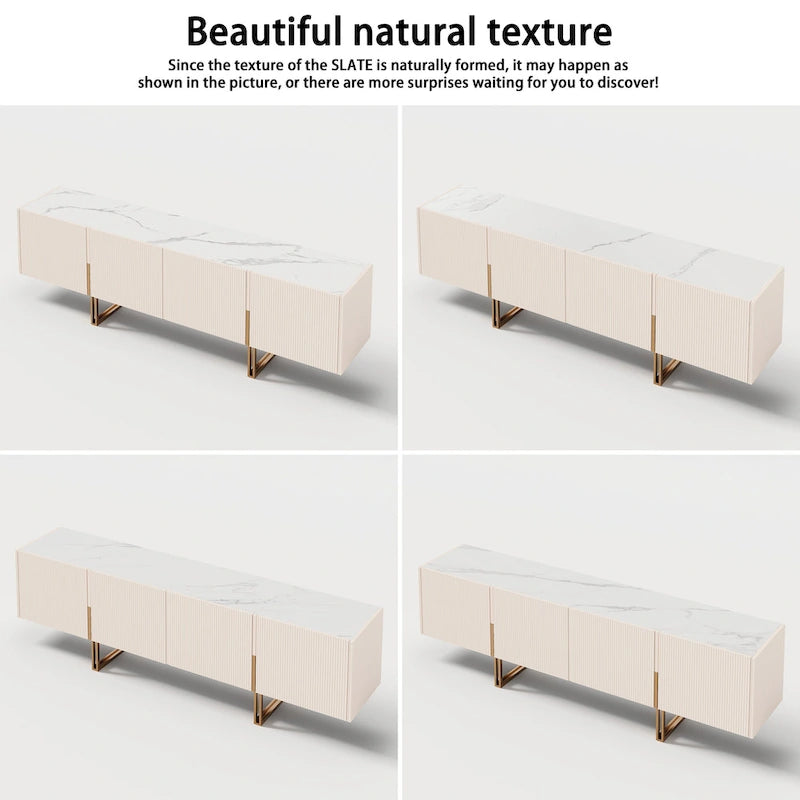 78.7  TV Stand, Entertainment Center with Faux Marble Top