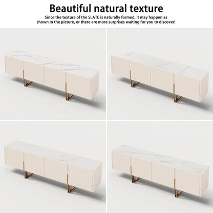 78.7  TV Stand, Entertainment Center with Faux Marble Top