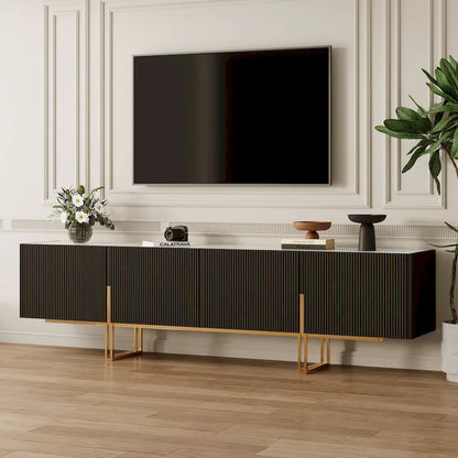 78.7  TV Stand, Entertainment Center with Faux Marble Top