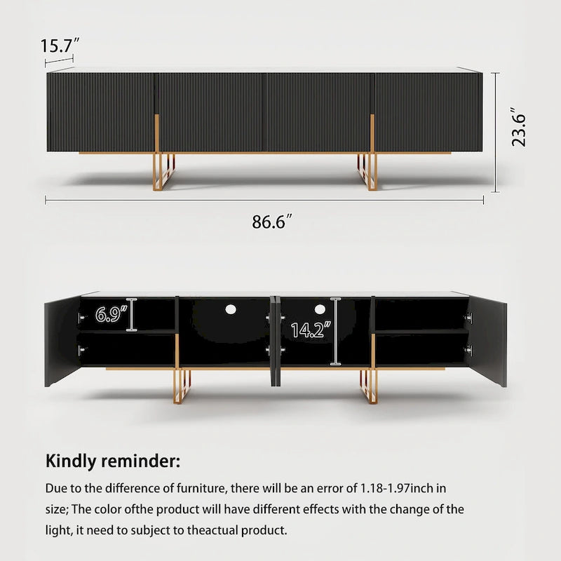 78.7  TV Stand, Entertainment Center with Faux Marble Top