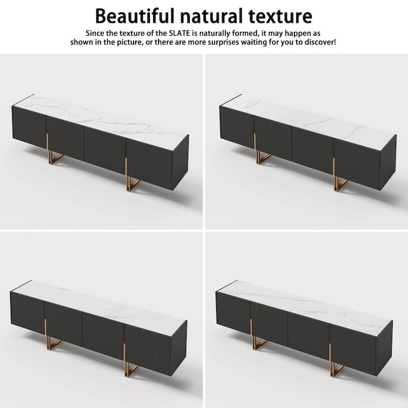 78.7  TV Stand, Entertainment Center with Faux Marble Top