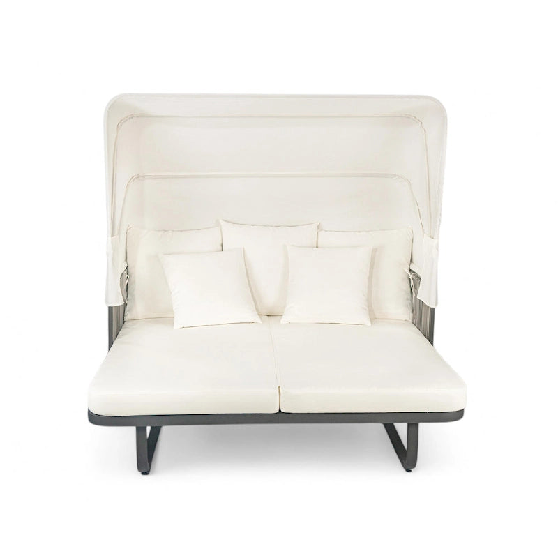 57 Letto da Giorno per Esterni in Rattan, Lettino prendisole da Esterno con Cuscini Rimovibili per Patio, Giardino e Piscina