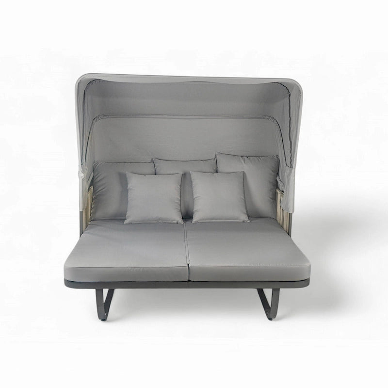 57 Letto da Giorno per Esterni in Rattan, Lettino prendisole da Esterno con Cuscini Rimovibili per Patio, Giardino e Piscina