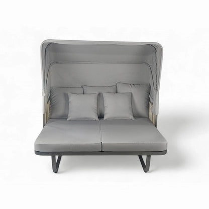57 Letto da Giorno per Esterni in Rattan, Lettino prendisole da Esterno con Cuscini Rimovibili per Patio, Giardino e Piscina