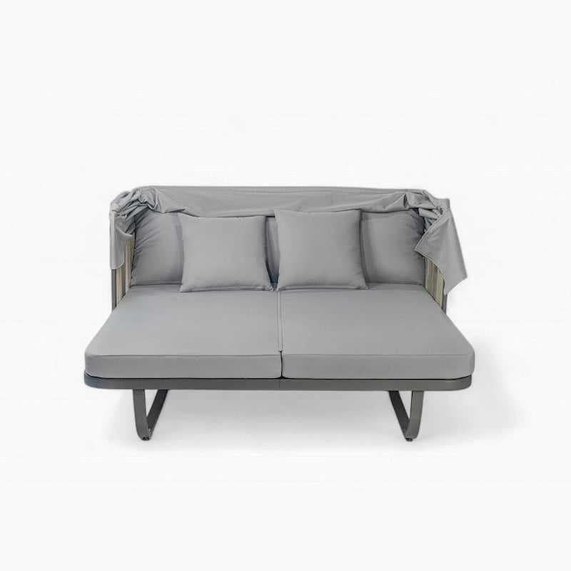 57 Letto da Giorno per Esterni in Rattan, Lettino prendisole da Esterno con Cuscini Rimovibili per Patio, Giardino e Piscina