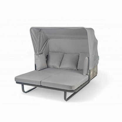 57 Letto da Giorno per Esterni in Rattan, Lettino prendisole da Esterno con Cuscini Rimovibili per Patio, Giardino e Piscina