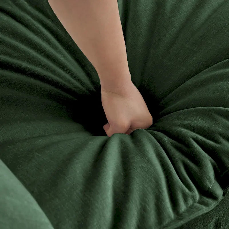 5-Piece Modular Chenille Upholstered L-Shaped Sectional Sofa with Ottoman