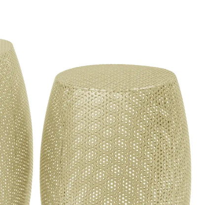 Christopher Knight Home Round Metal Hollow 2 PCS Side Table Set - 16.5  L x 16.5  W x 20.75  H