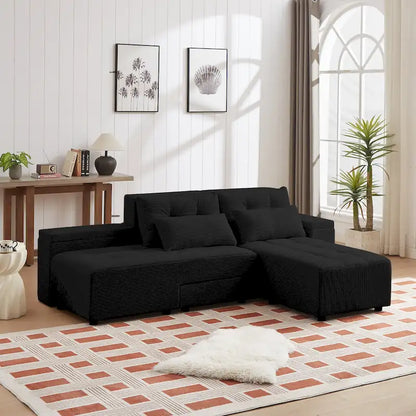 GDFStudio - Emerson Modular Corduroy 3-Seater Sofa with Storage and Customizable Design