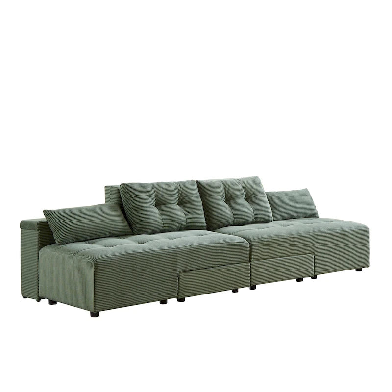 GDFStudio - Emerson Modular Corduroy 3-Seater Sofa with Storage and Customizable Design