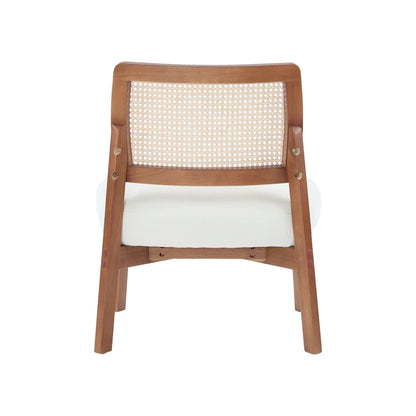 Christopher Knight Home -Alma (Set of 2) Modern Beige Lounge Chair with Woven Backrest, Sturdy Wooden Frame