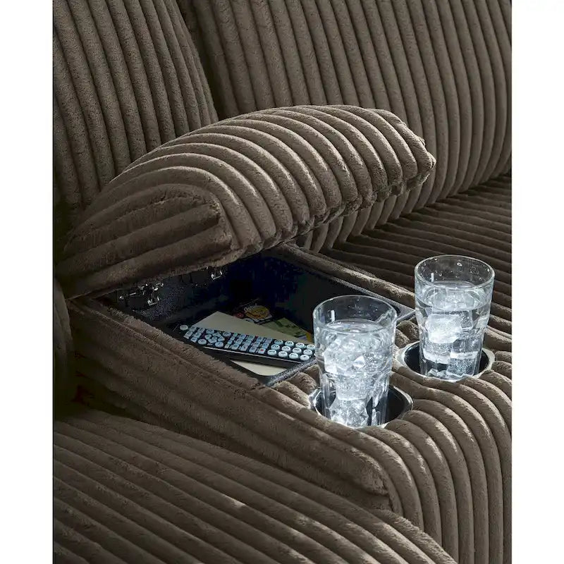 Signature Design by Ashley Top Tier Brown 6-Piece Reclining Sectional with Chaise - 147 W x 134 D x 41 H