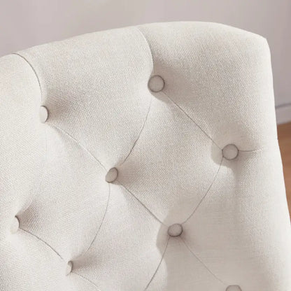 Upholstered Swivel Desk Chair, Armless Home Office Chair, Adjustable Height Computer Chair with Wheels for Study