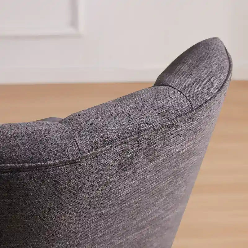 Upholstered Swivel Desk Chair, Armless Home Office Chair, Adjustable Height Computer Chair with Wheels for Study