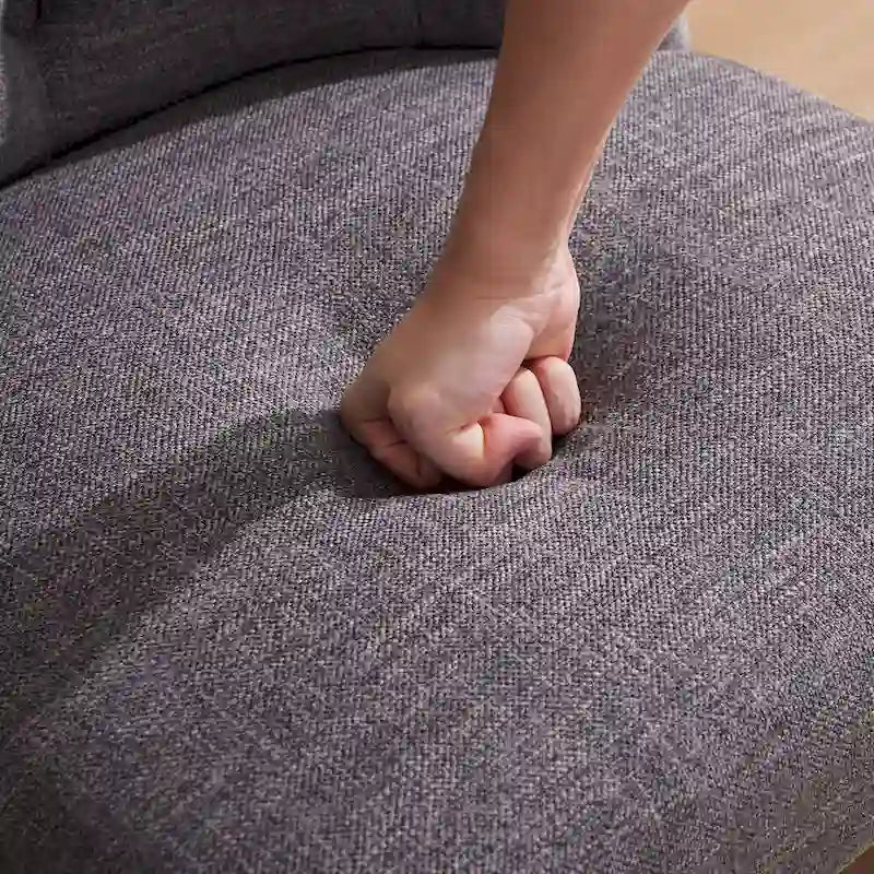 Upholstered Swivel Desk Chair, Armless Home Office Chair, Adjustable Height Computer Chair with Wheels for Study