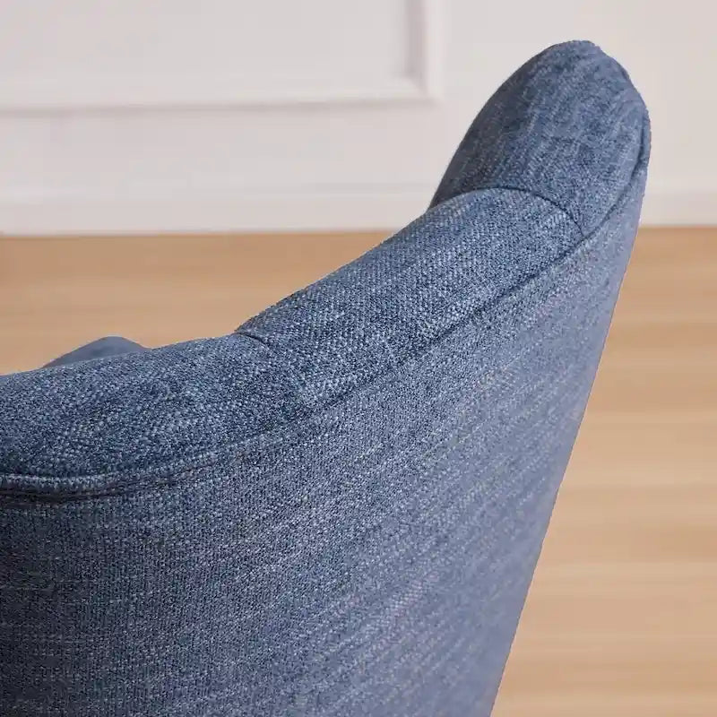 Upholstered Swivel Desk Chair, Armless Home Office Chair, Adjustable Height Computer Chair with Wheels for Study