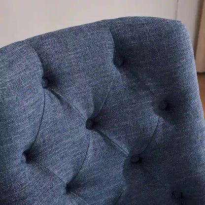 Upholstered Swivel Desk Chair, Armless Home Office Chair, Adjustable Height Computer Chair with Wheels for Study