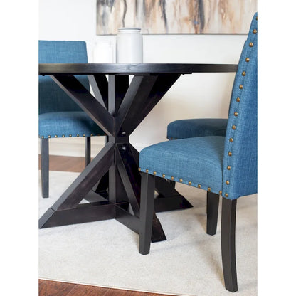 Home Dining Table and Chairs Set Vintage Dining Table and Chairs Set with Brass Nailhead Trim Chairs for Kitchen Dining Room