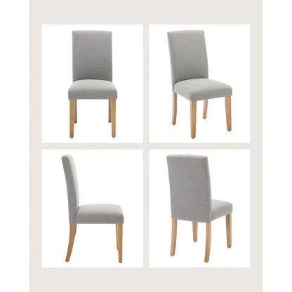 Modern Fabric Dining Chair Set of 4, Upholstered Kitchen Chair with Curved Backrest Wood Legs