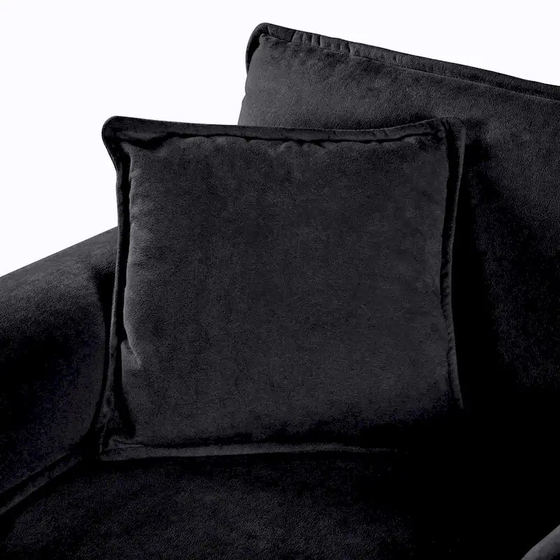 2-Piece 75.59  Chenille Cloud Loveseat Sofa Set with Deep Seat and 4 Pillows