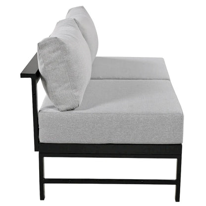 4-Piece Outdoor Patio Aluminum U-Shaped Sectional Sofa Set with Thick Cushions