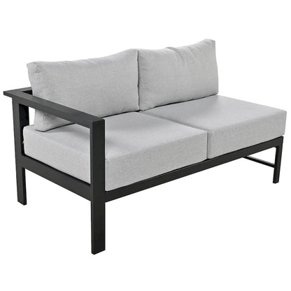 4-Piece Outdoor Patio Aluminum U-Shaped Sectional Sofa Set with Thick Cushions
