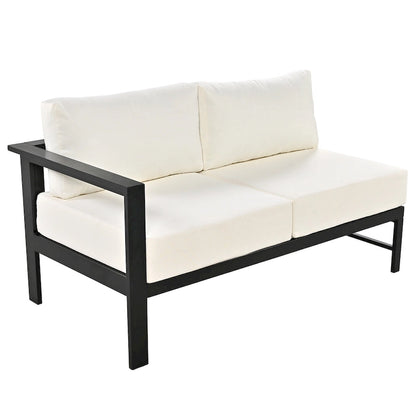 4-Piece Outdoor Patio Aluminum U-Shaped Sectional Sofa Set with Thick Cushions