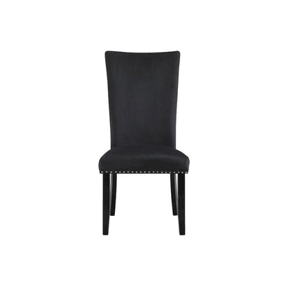 HomeRoots Set of Two Black Upholstered Velvet Dining Side Chairs - 20.25' X '40.75' X '27