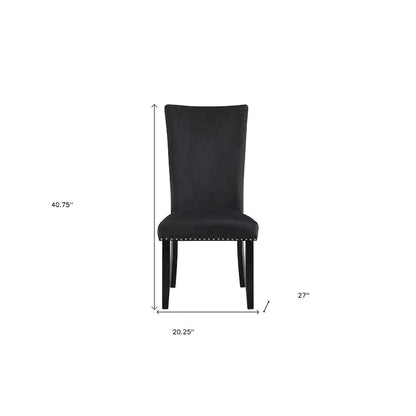 HomeRoots Set of Two Black Upholstered Velvet Dining Side Chairs - 20.25' X '40.75' X '27
