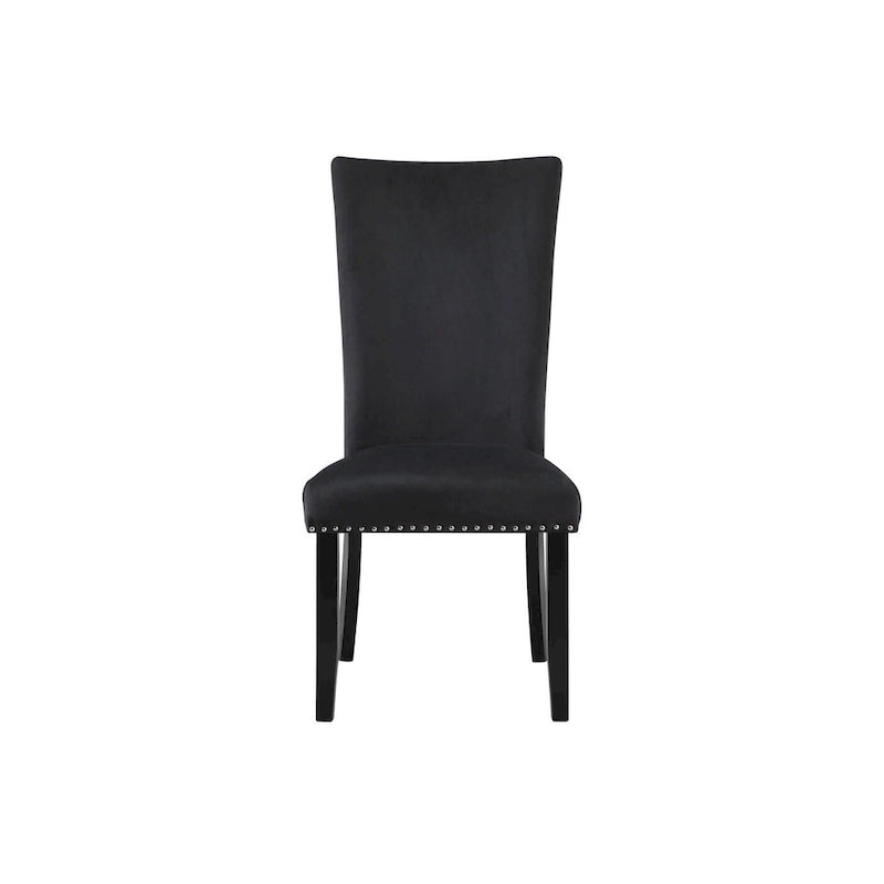 HomeRoots Set of Two Black Upholstered Velvet Dining Side Chairs - 20.25' X '40.75' X '27