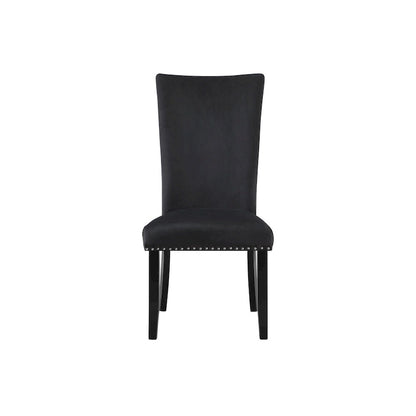 HomeRoots Set of Two Black Upholstered Velvet Dining Side Chairs - 20.25' X '40.75' X '27