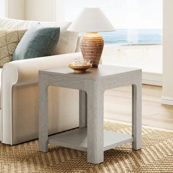 2-Tier Wooden End Table, Modern Side or Beside Table - 1PC