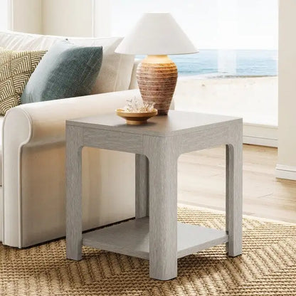 2-Tier Wooden End Table, Modern Side or Beside Table - 1PC