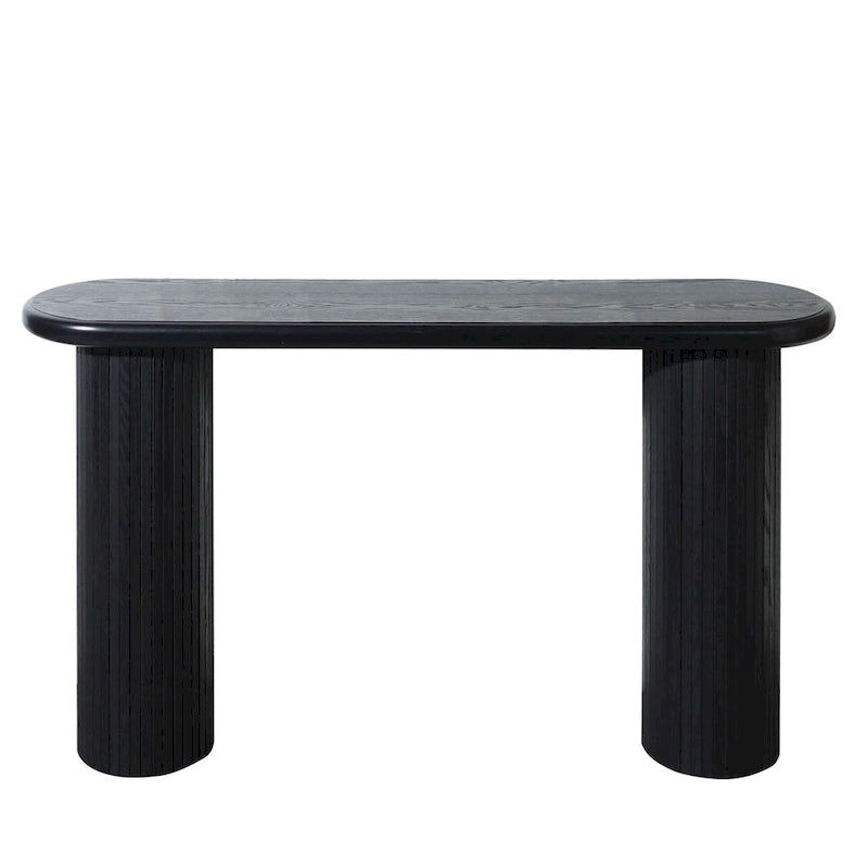 60  Wood Console Table with Ribbed Legs