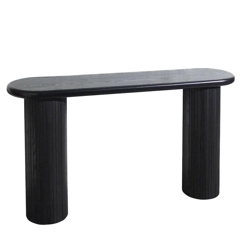 60  Wood Console Table with Ribbed Legs