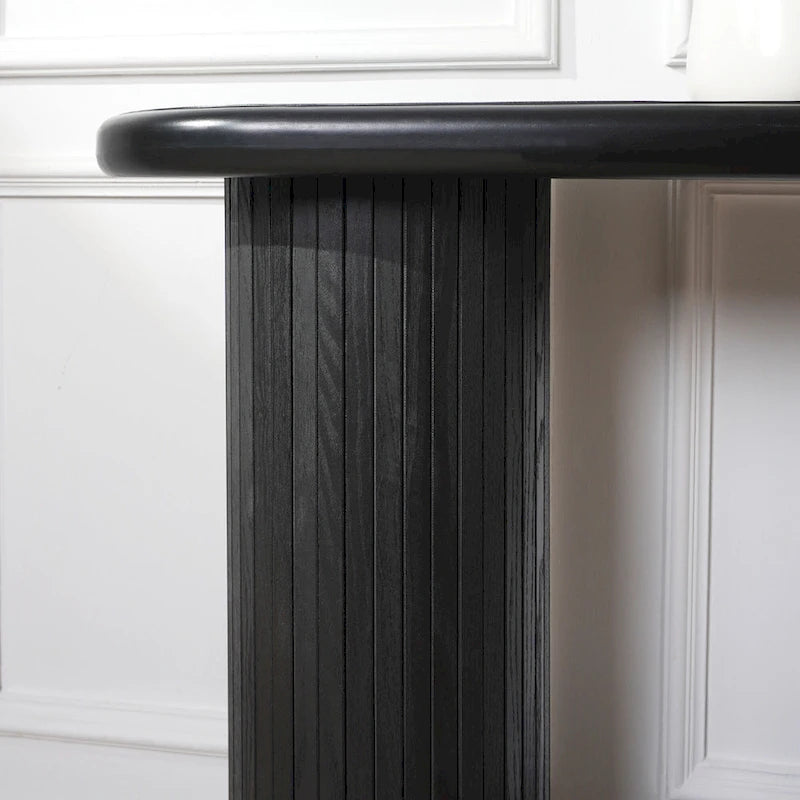 60  Wood Console Table with Ribbed Legs